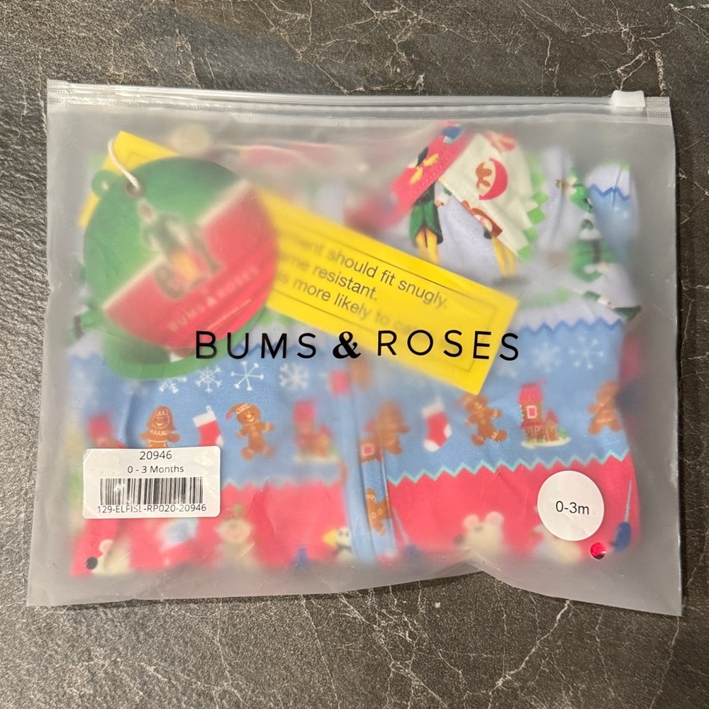 Bums and Roses ELf Festive Christmas Baby bamboo pajamas